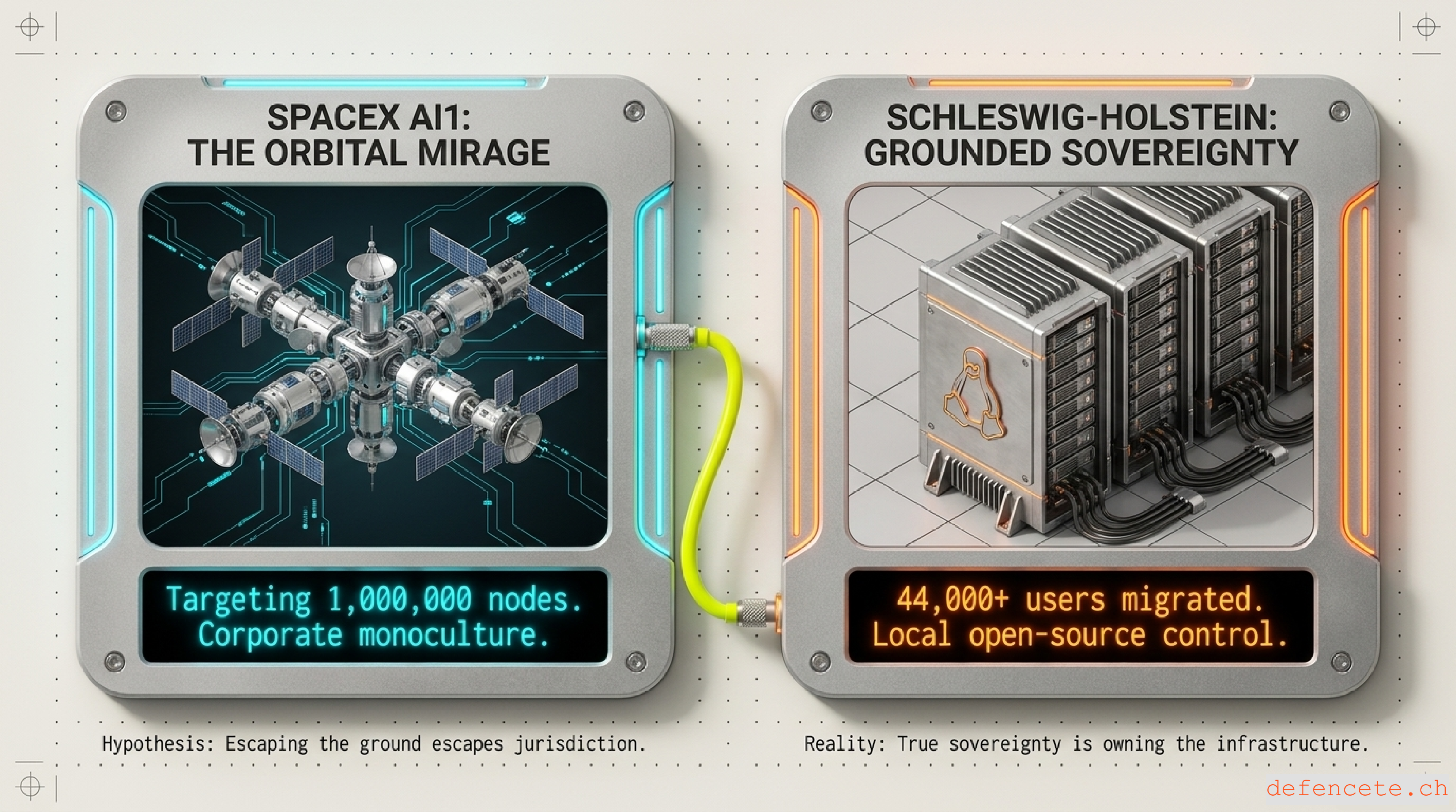 Orbital mirage versus grounded sovereignty comparison